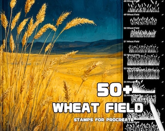 Procreate Wheat Field Brush Set | Rustic Landscape & Nature Brushes | Digital Illustration | Instant Download