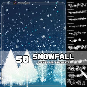 Snowflake Brushes for Procreate | Winter Magic Brush Set | Instant Download