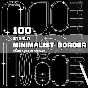 100 minimalistische Border Brushes für Procreate | Saubere Rahmenlinien und einfache dekorative Ränder | Sofort Download, Kommerzielle Nutzung