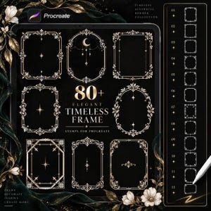 Elegant Border Brush Set for Procreate: 84 Frame Designs (Instant Download)