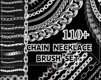 Procreate Chain and Necklace Brushes | 110+ Realistic Jewelry Line Art | Commercial Use | Digital Download
