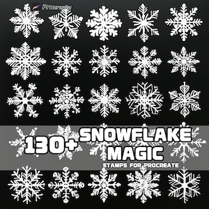 Snowflake Procreate Brush Set | Winter Wonderland Effects | Holiday Illustration, Snow Clipart | Instant Digital Download