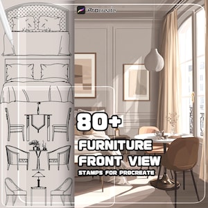 Procreate Furniture Stamps: Interior Design Sketch Brushes (Digital Download