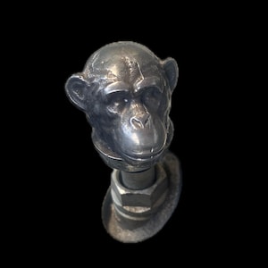 Solid Pewter Monkey Head Tire Valve Cap - Custom Car, Truck, and Motorcycle Accessories