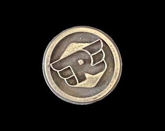 Royal Enfield Round Lapel Pin - Solid Pewter - Indian Motorcycle Riders Memorabilia