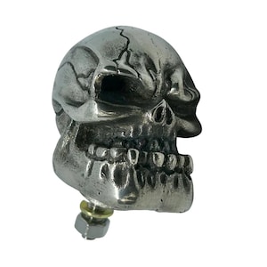 Solid Pewter Skull Shifter or Hood Ornament