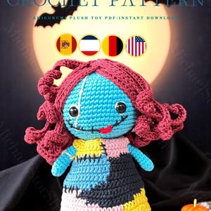 Patchwork Doll Amigurumi Pattern | 4 Languages: EN, DE, fr, es | Spooky Sewing Style Doll PDF