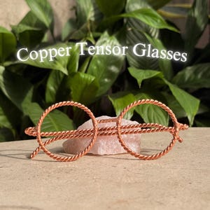 Kupfer-Tensorbrille, handgefertigte Tensorring-Brille mit heiliger Geometrie, Meditationsgerät (144 MHz/177 MHz), spirituelles Geschenk zum Schutz vor Bildschirmzeit