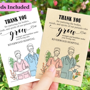 Personalized Thank You Seed Packets/Appreciation Seed Favors/Custom Thank You Gift/Seed Packets Envelopes/Appreciation Nurse and Doctor Gift