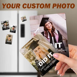 Photo Custom Graduation Magnet Favors, Graduation Invitation Cards, Class of 2025, Graduation Party Favors in Bulk, Graduation Decorations