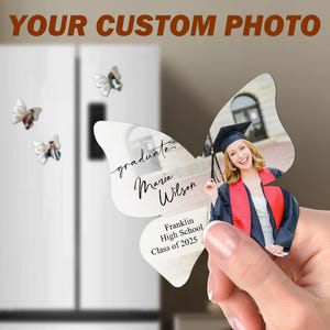 Class of 2025 Graduation Magnet Favors/Personalized Photo Magnets for Graduation/Grad Party Invitation Cards/Graduation Gifts for Guests
