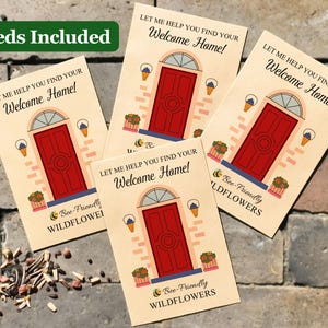 Bee-friendly Plantable Real Estate Seed Packets/Referral Favor Card/Business Cards/Open House Gifts/Wildflower Seed Packets Realtor Favors