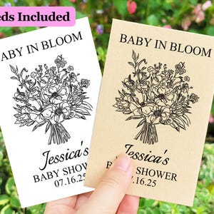 Personalized Baby Shower Seed Packets/Baby Shower Favors for Guests/Floral Favor/Wildflower Seed Packet/Baby In Bloom Wildflower Seed Packet