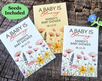 Baby Shower Seed Envelopes/Personalized Gift/Baby in Bloom Favors/Baby Shower Seed Packets/Wildflower Seed Packet/Baby Shower Favors in Bulk