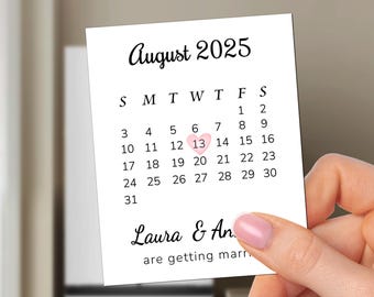Calendar Save the Date Magnet, Wedding Invitation Magnet, Save the Date Cards with Magnet, Personalized Magnets for Wedding,Married Ornament