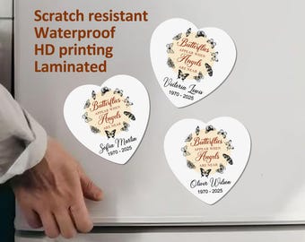 Butterflies Appear When Angels Are Near/Custom Funeral Fridge Magnet/Personalized Memorial Magnet Favor for Funeral/Celebration of Life Gift