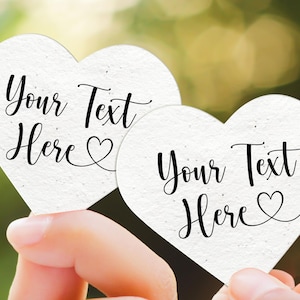 Custom Seed Paper, Add Your Message, Bulk Plantable Wildflower Seed Papers, Hearts Circle Butterfly Shapes, Personalized Gifts for Weddings