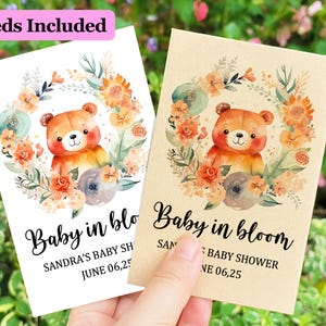 Baby In Bloom Wildflower Seed Packet/Baby Shower Seed Packets/Flower Seed Envelopes for Baby Shower/Personalized Gift for Baby/Floral Favors