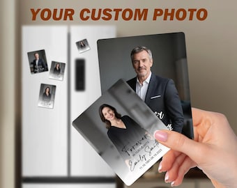 Für immer in unseren Herzen Personalisiertes Erinnerungsfoto Magnet/kundenspezifische Beerdigung Gewünschte in Masse/Feier des Lebens/Denkmal Andenken/Gedenkmagnet