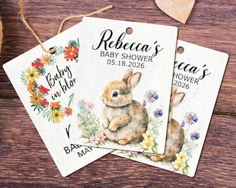 Baby Shower Favors For Guests Bulk/Baby in Bloom/Wildflower Seed Paper/For Boy Girl or Gender Neutral/Plantable Seed Papers/Thank you Gift