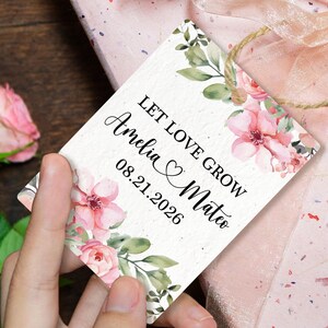 Wedding Wildflower Seed Paper Favors Wedding Favors for Guests in Bulk Wedding Party Gift Wedding Monogram Basic Floral Wedding Seed Paper
