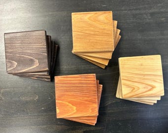 Handmade Wooden Coasters - Set of 4 - Handcrafted Cypress Wood Coasters
