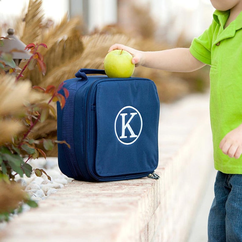 Personalized Backpack Solid Navy Backpack and Lunch box Set MONOGRAM INCLUDED Boy or Girl Backpack Back to School Monogram Backpack