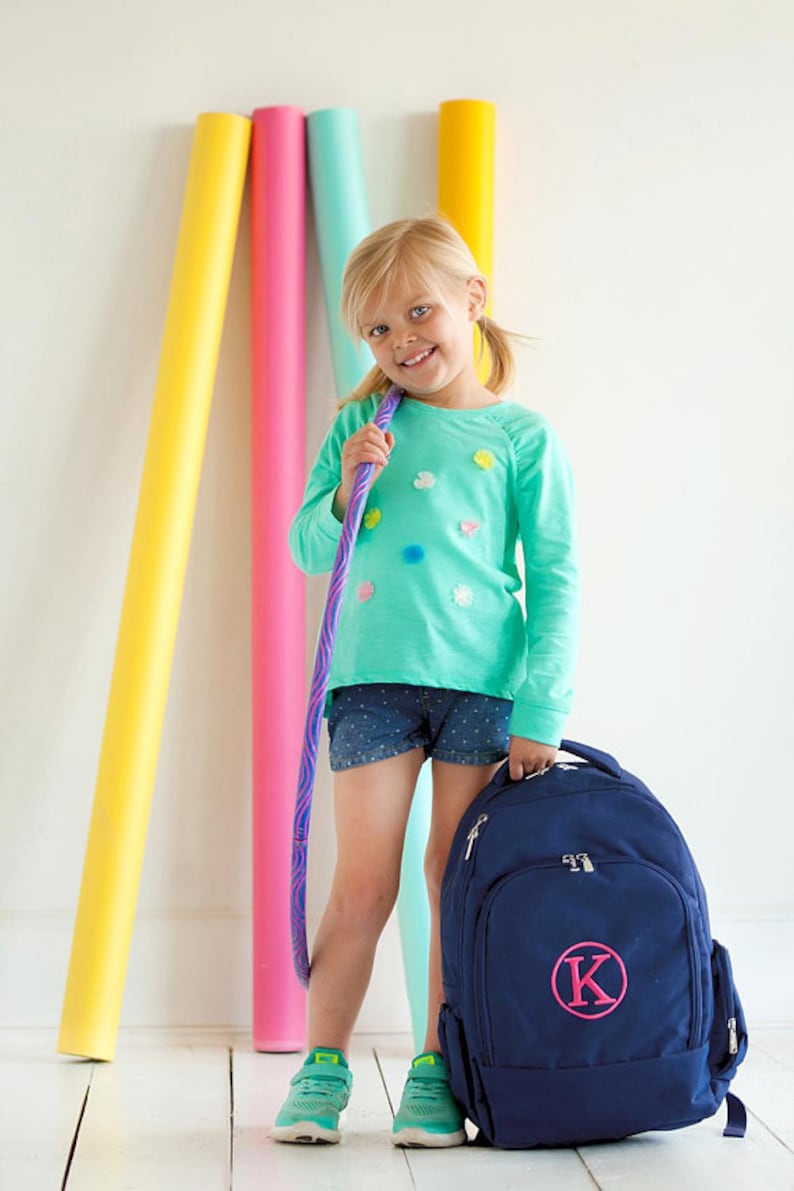 Personalized Backpack Solid Navy Backpack and Lunch box Set MONOGRAM INCLUDED Boy or Girl Backpack Back to School Monogram Backpack