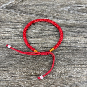 Handmade Buddhist Tibetan Red bracelet, Thin Braided Lucky Knots Bracelet, red rope bracelets, Men Woman Bracelet, braided bracelet