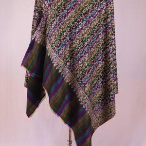 Exclusive Collection, Kashmiri pashmina Hand Embroidery Women&#39;s Wrap | Multicolor Luxury Scarf | Timeless Fashion Piece-Very Soft, Cozy Wrap