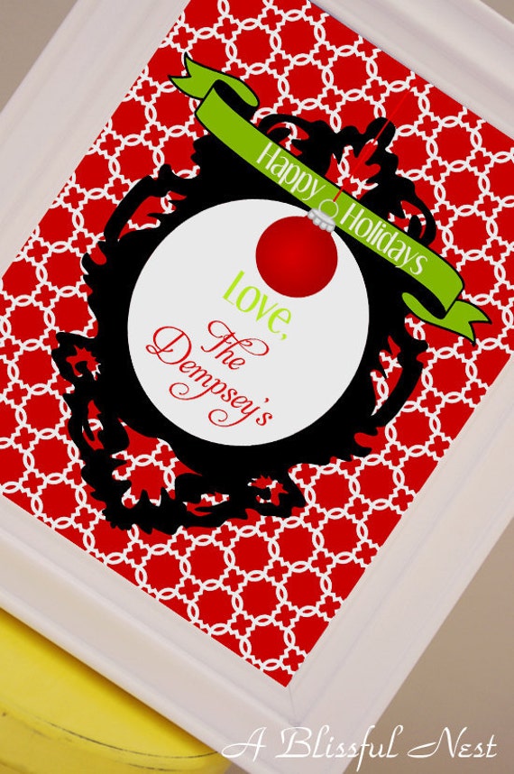 Items similar to Christmas Personalized Print - Holiday Art - Poster