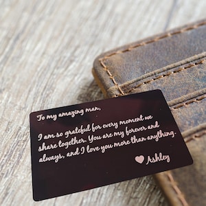 Geldbörse mit Gravur, Geschenk für Ihn, Valentinstag Geburtstagsgeschenk, Freund Ehemann, Sohn Bruder Papa Geschenk, Abschlussfeier, Trauzeugen Geschenk