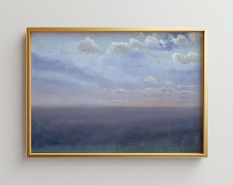 Ocean Landscape Print, Moody Coastal Wall Art, Blue Seascape Print, Beach House Decor, Coastal Bedroom Art, Ocean Wall Decor 214