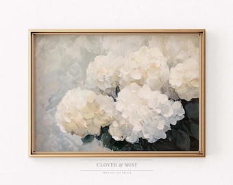 Vintage Hydrangea Painting: Neutral Botanical Wall Art 59