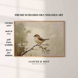 Vogel auf Ast Poster: Cottagecore Nature Wall Art 101