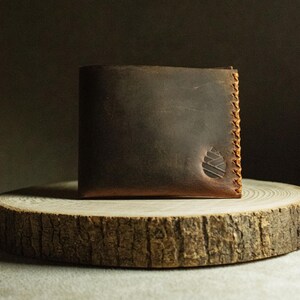 Cartera minimalista de cuero Dimu