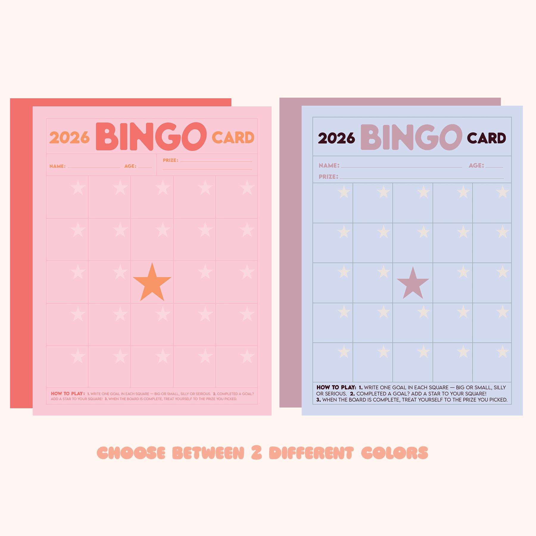 2026 Goals Bingo Card – New Year Goal Tracker, Custom Resolutions ...