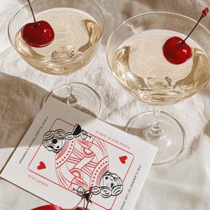 Uitnodiging en route vrijgezellenfeest Queen of Hearts | Las Vegas-thema | Bewerkbare sjabloon | Geluk in de liefde
