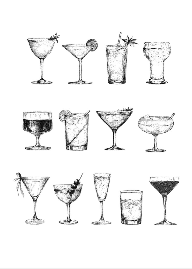 Signature Cocktail Sign: Wedding Bar Menu, His & Her Drinks (Editable Canva Template) image 4