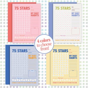 Daily Habit Tracker + Goal Star Chart – Daily Habit Tracker, Colorful Routine Checklist, Star Reward System, 75 Hard, 75 Soft