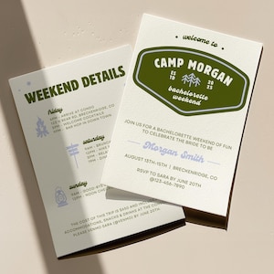 Uitnodiging vrijgezellenkamp kamp: bergweekend (digitale sjabloon)