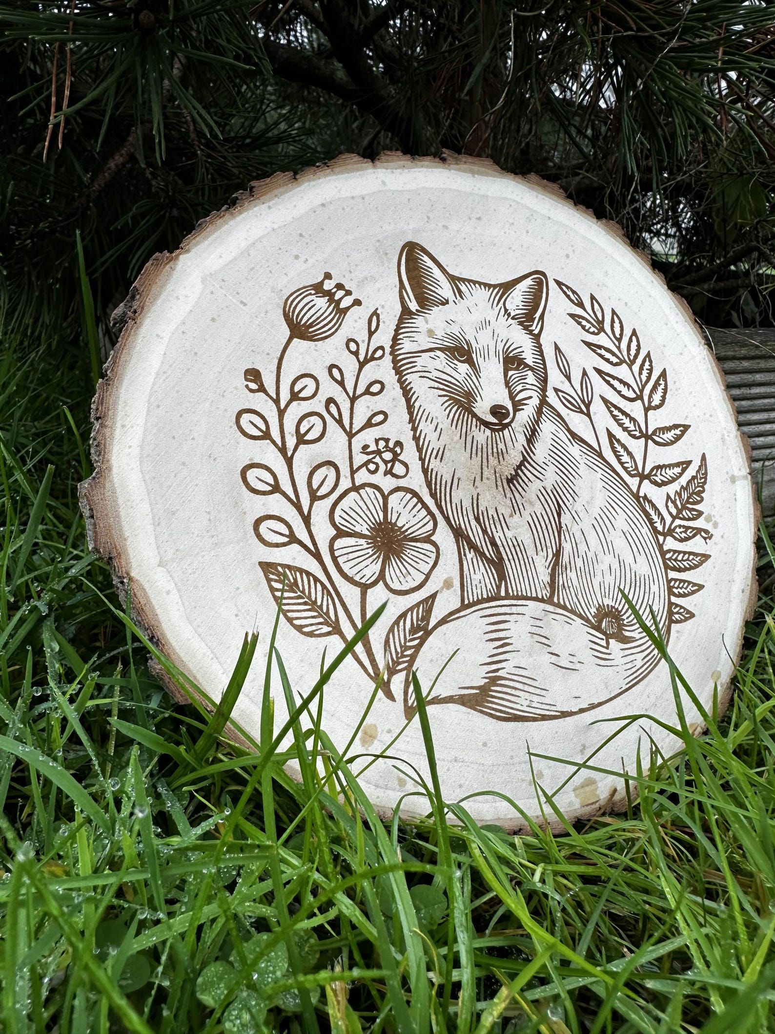 Dessous de plat renard en bois massif - Vue 2