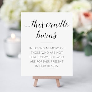 GOLD This Candle Burns In Memory Printable In Memory of Wedding In Memory Sign Wedding Memorial Sign Instant Download 5x7/8x10 TSG