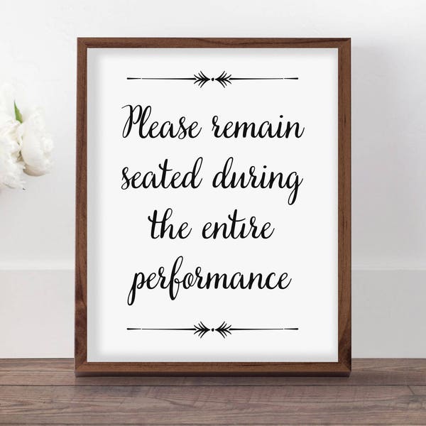 Funny Bathroom Sign, Please Remain Seated, Printable Art for Bathroom, Cute Powder Room Decor