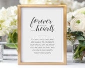 Forever In Our Hearts Printable Memorial Wedding Sign - Remembrance Of Family and Friends - Alejandra