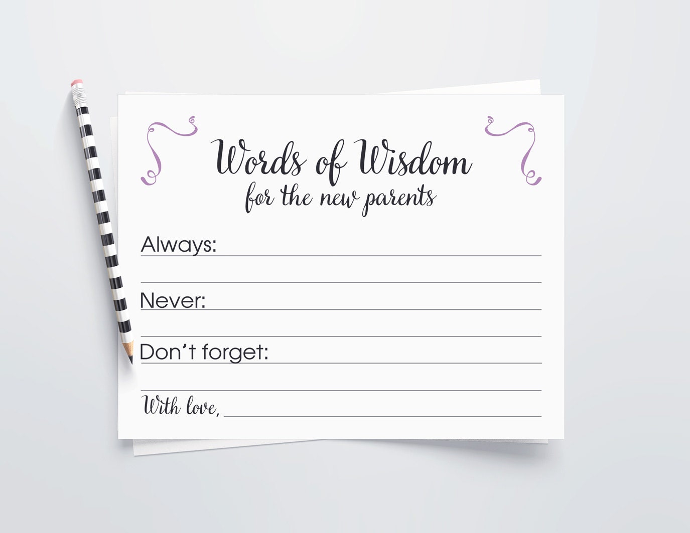 Free Printable Words Of Wisdom Cards For Baby Shower