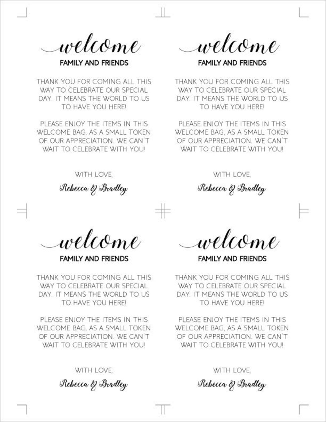 Wedding Bag Tag Sign Out of Town Guests Hotel Etsy