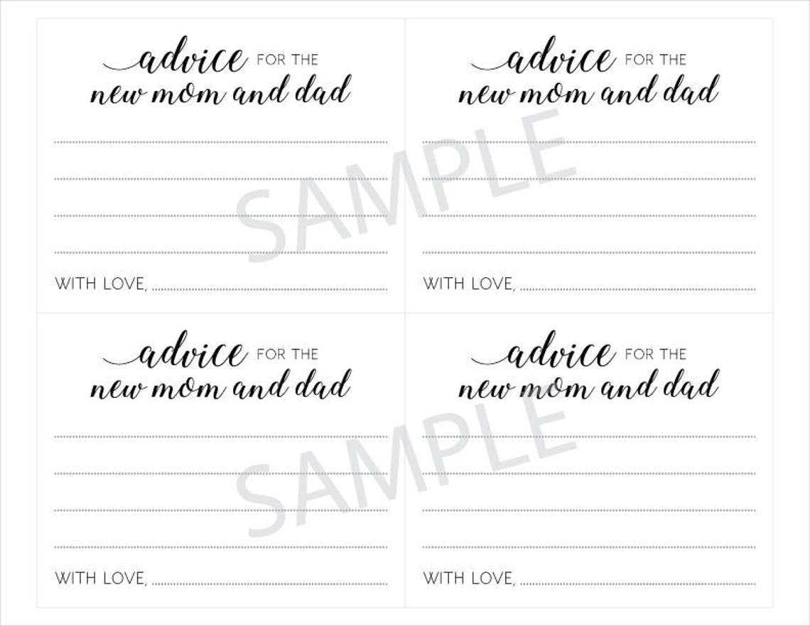 Printable Baby Shower Advice Cards Advice for New Mom and Etsy Canada
