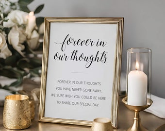 Forever In Our Thoughts Memorial Poem Printable Wedding Sign - Alejandra