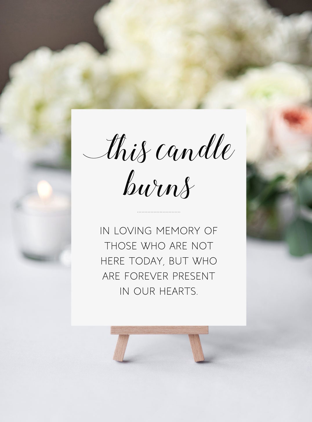 Memorial Candle Sign This Candle Burns in Memory Candle | Etsy